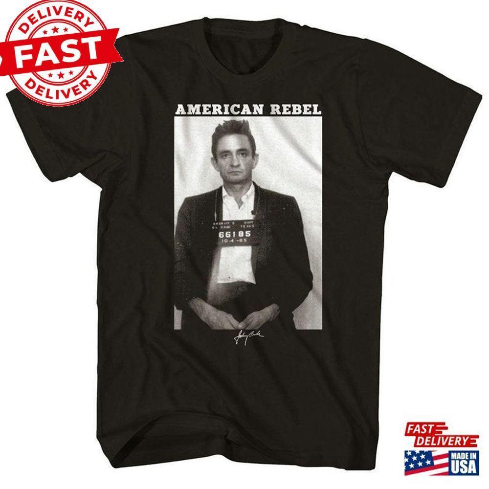 Johnny Cash Mens T-Shirt- Officially Jim Marshall Photo Mug Shot Band